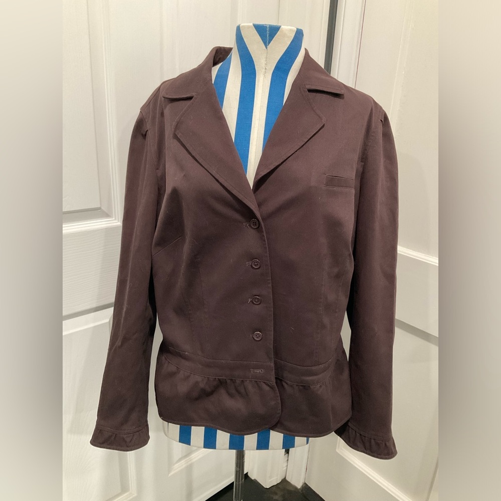 VINTAGE MOSSIMO CHOCOLATE BUTTON UP BLAZER